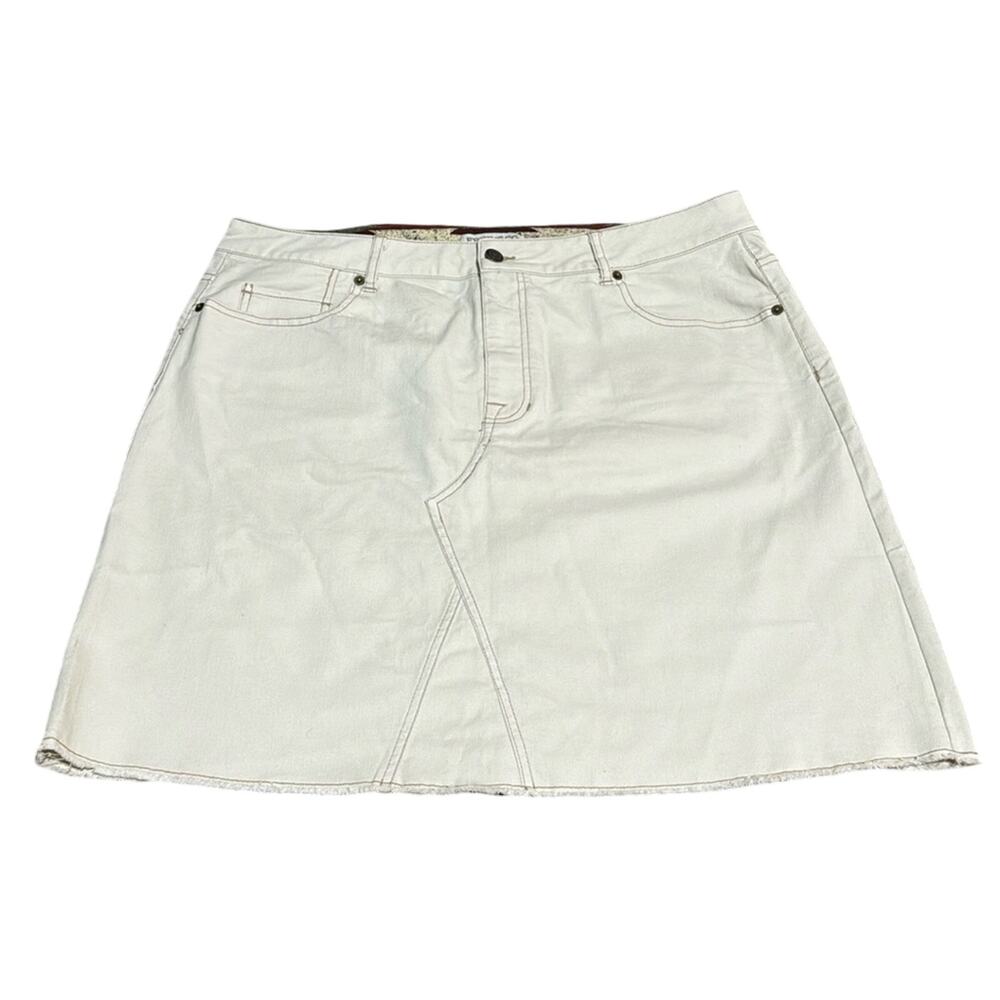 FRYE AND CO. Women's Denim Mini Skirt Size 16 In Ecru Wash